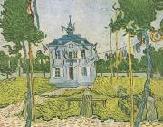 Vincent Van Gogh Auvers Town Hall on 14 july 1890 painting
